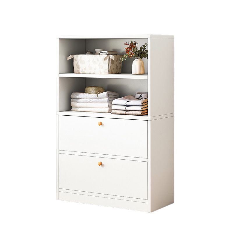 13.77" Wide Modern Wood Accent Chest with Drawers and 1 Shelf