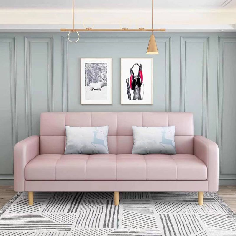 Transitional Modern Biscuit Back Sofa 31.5"High Square Arm Stain Resistant Sofa