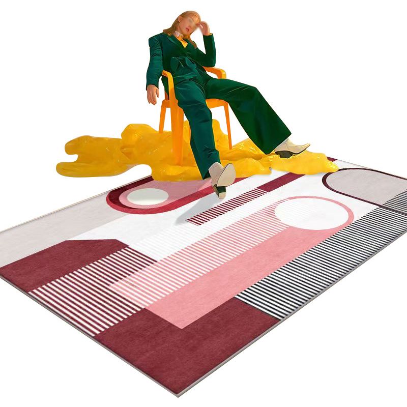 Artistical Modern Rug Color Piece Rug Stain Resistant Rug for Living Room