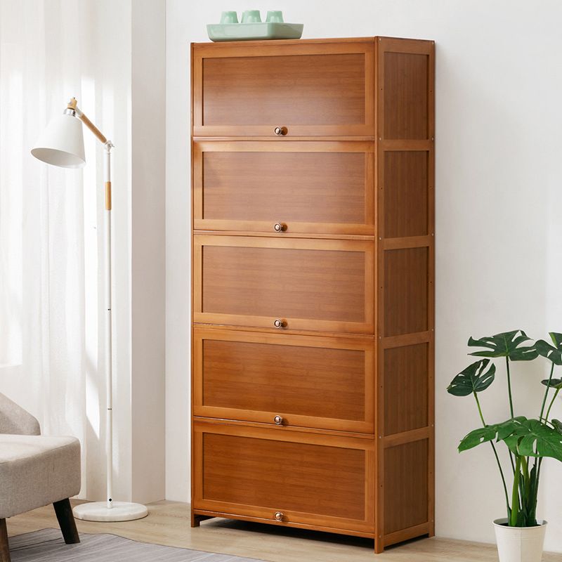 Contemporary Bamboo Barrister Bookcase Doors Included Bookcase for Home Office