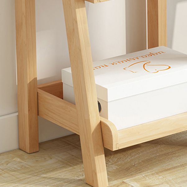 Modern Ladder Bookshelf Solid Wood Open Back Bookcase for Home