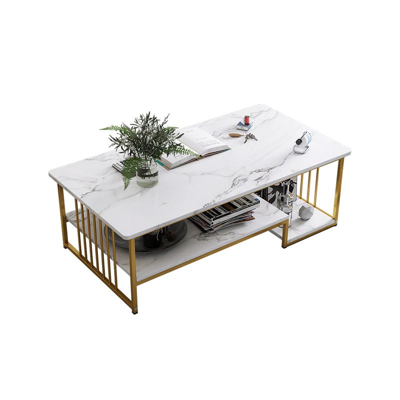 Rectangular Storage Coffee Table  Contemporary Frame Cocktail Table for Home