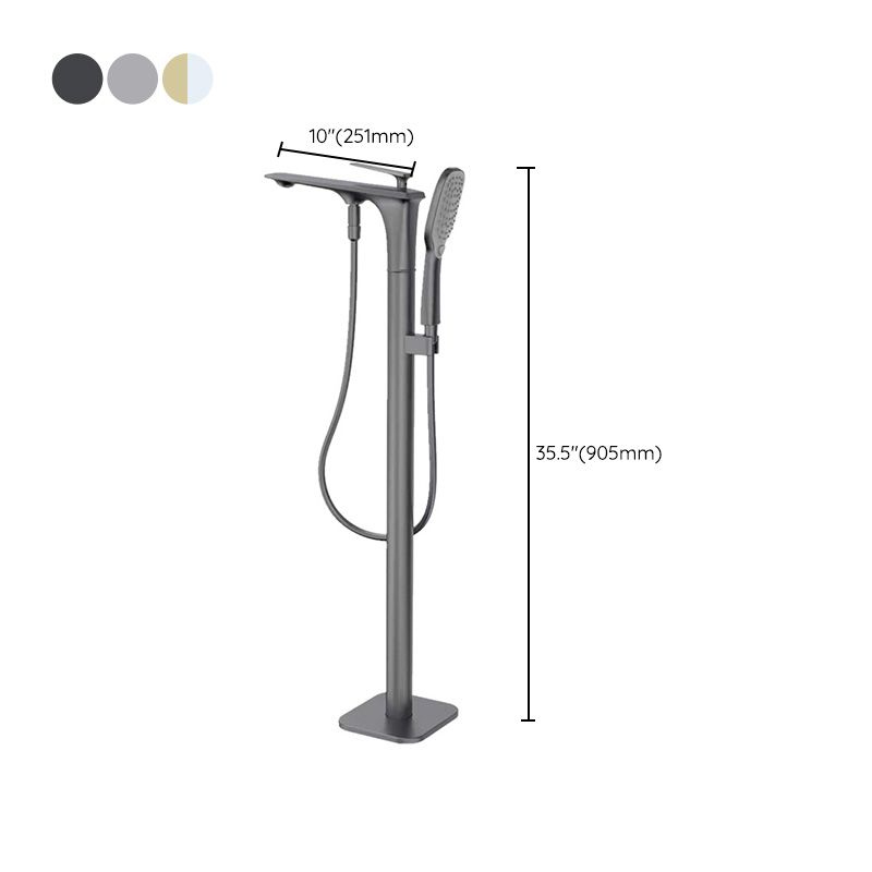 Modern Free Standing Tub Filler Faucet Copper Freestanding Tub Filler Trim