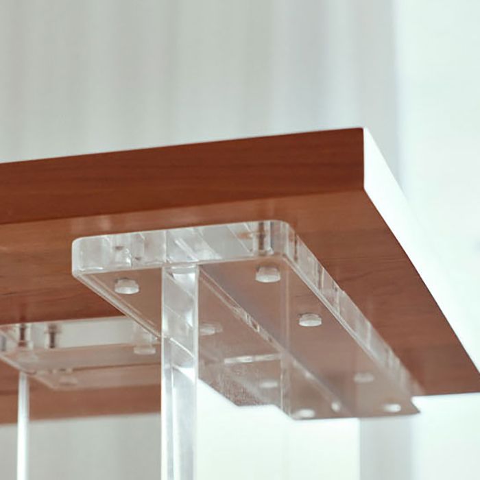 Wood and Acrylic Base Counter-height Pub Table Rectangle Pub Table