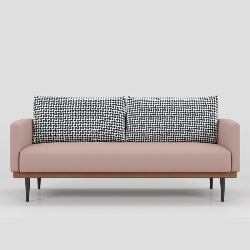 Square Arm Sofa Sofa 31.5" D x 29.53" H Faux Leather/Linen Sofa