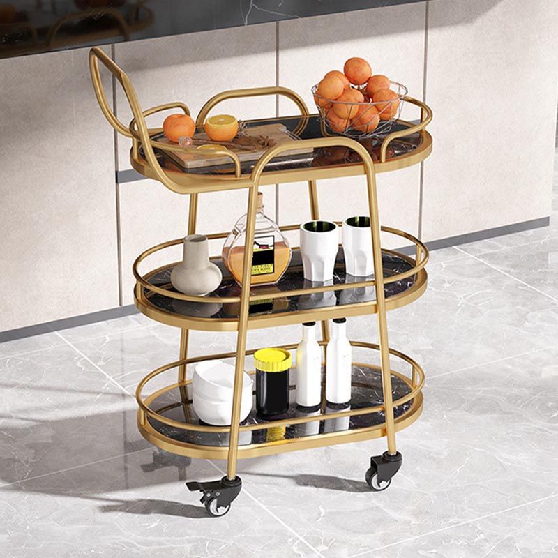 33.46" High Modern Prep Table Rolling Stone Prep Table for Home