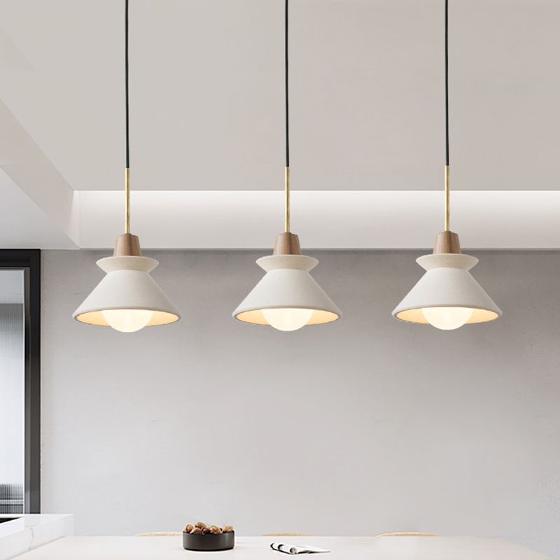 Lampe à pouces suspendues moderne à lampe en bois de bois avec de la teinte de ciment