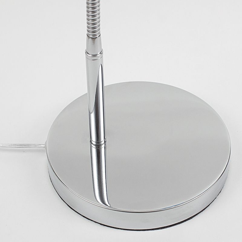 Linear Night Table Lamp Modern Style Metal Single Light Table Light in Silver