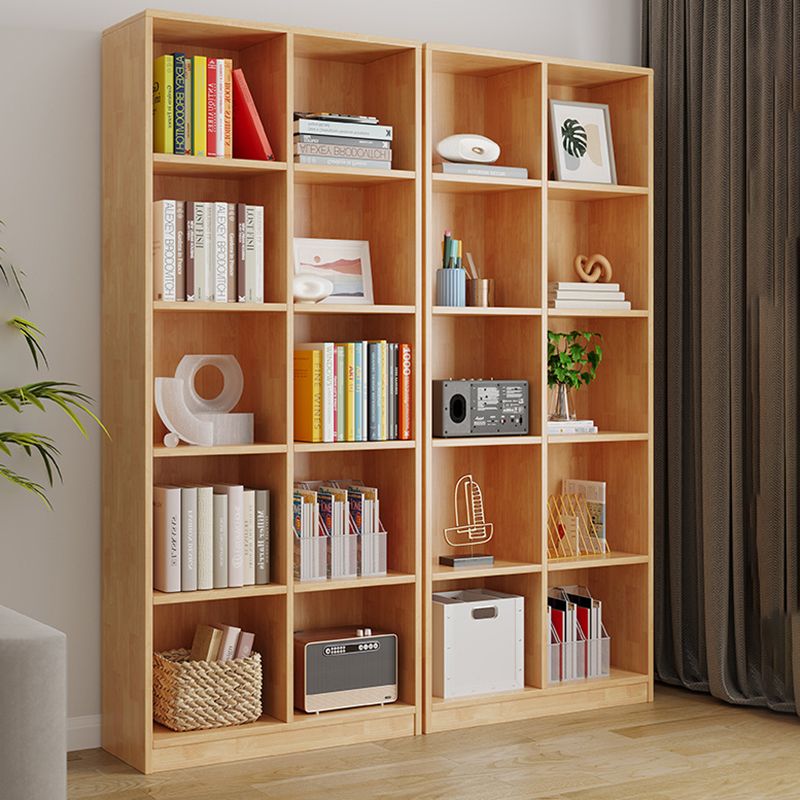 Scandinavian Style Bookshelf Closed Back Standard Wooden Bookcase for Study Room