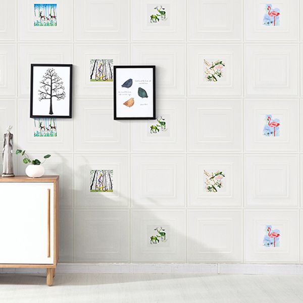Modern Wall Panel Cartoon Print Peel and Stick Waterproof Wall Paneling