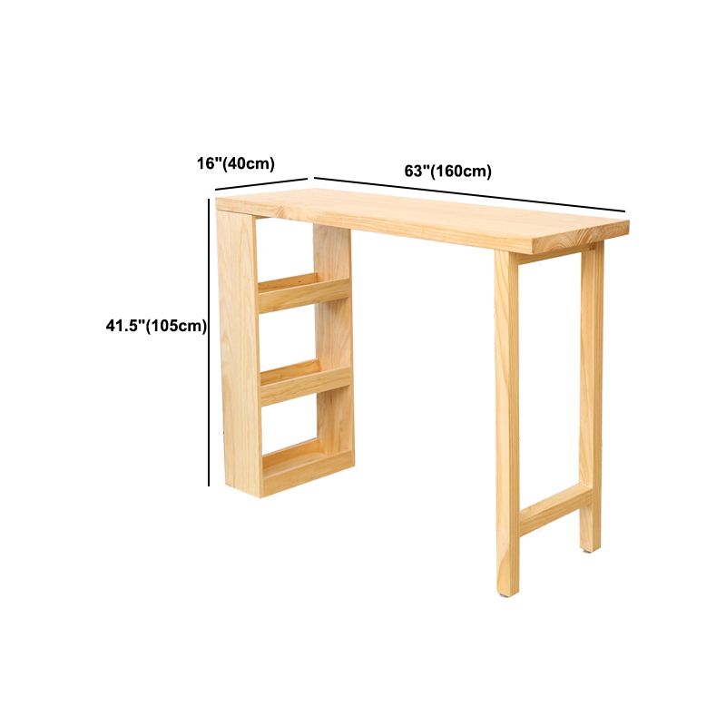 Industrial Bar Table Set 1/2/3 Pieces Rectangle Pine Wood Counter Table for Living Room