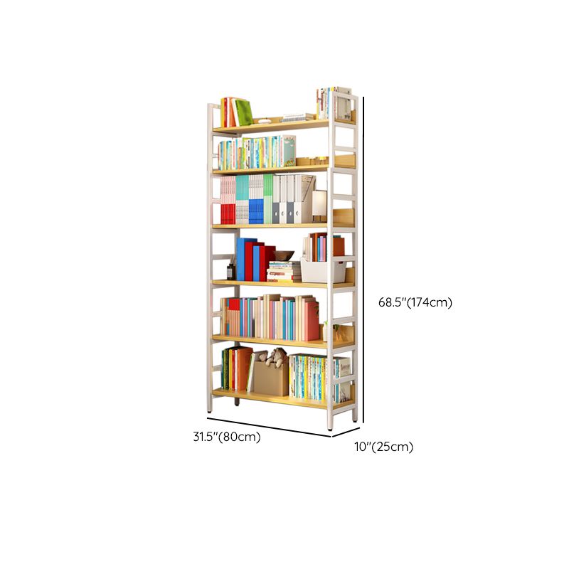 Open Back Natural Bookcase Standard Scandinavian Engineered Wood Bookshelf