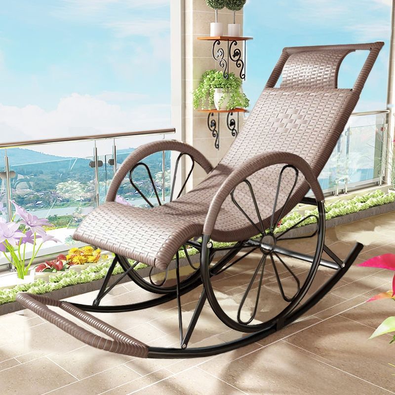 Natural Real Rattan Rocking Chair Lazy Indoor Rocking Chair for Living Room and Bedroom
