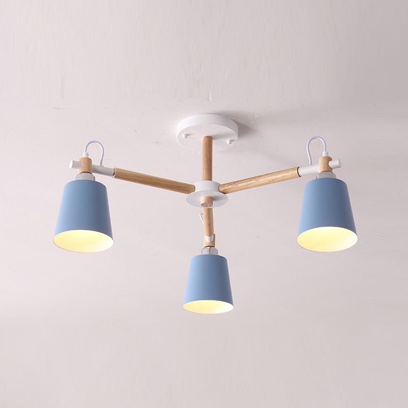 Minimalist Macaron Hanging Light Metal Hanging Chandelier for Sitting Room