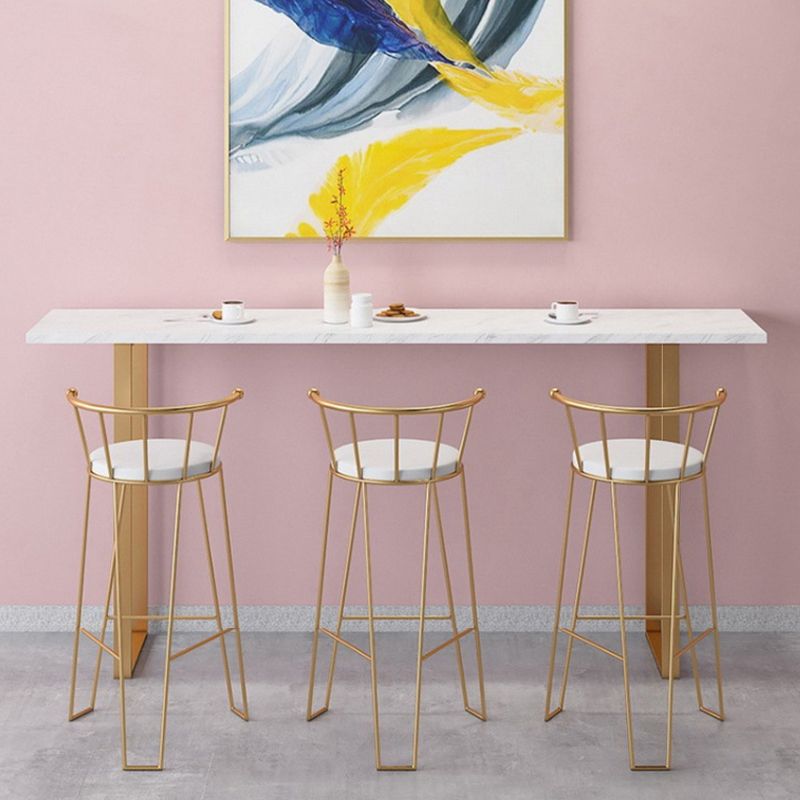 Glam Pub Table Rectangle Bar Height Bar Table for Cafe and Breakroom