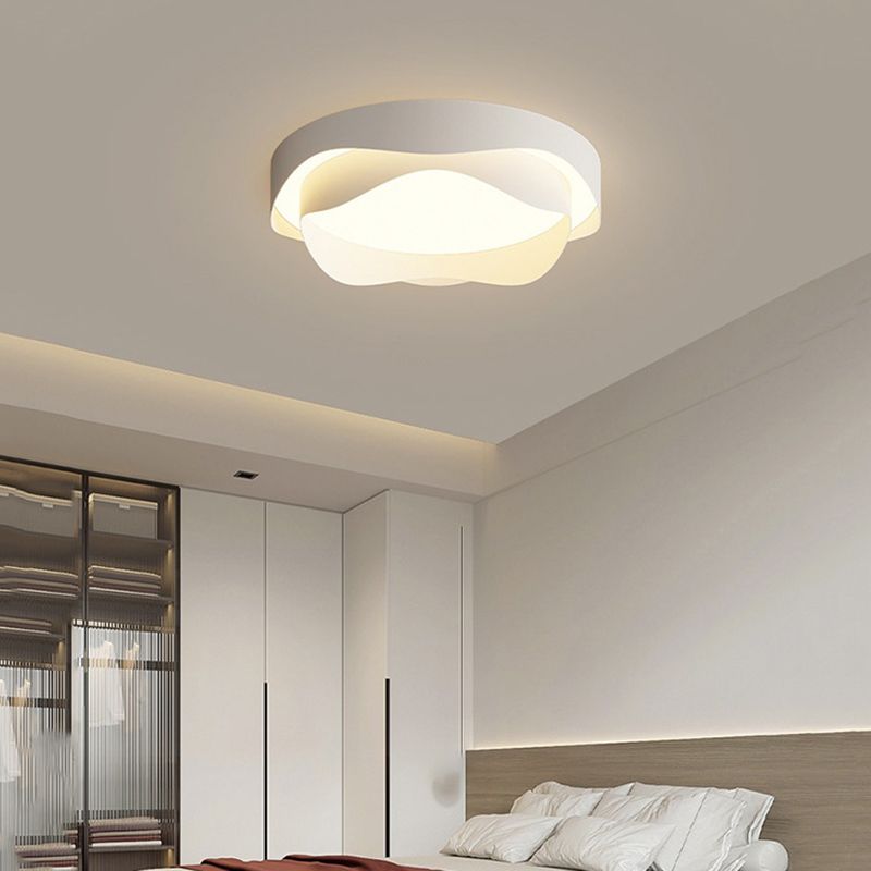 Modern Ceiling Light White LED Ceiling Mount Lamp with Acrylic Shade for Bedroom