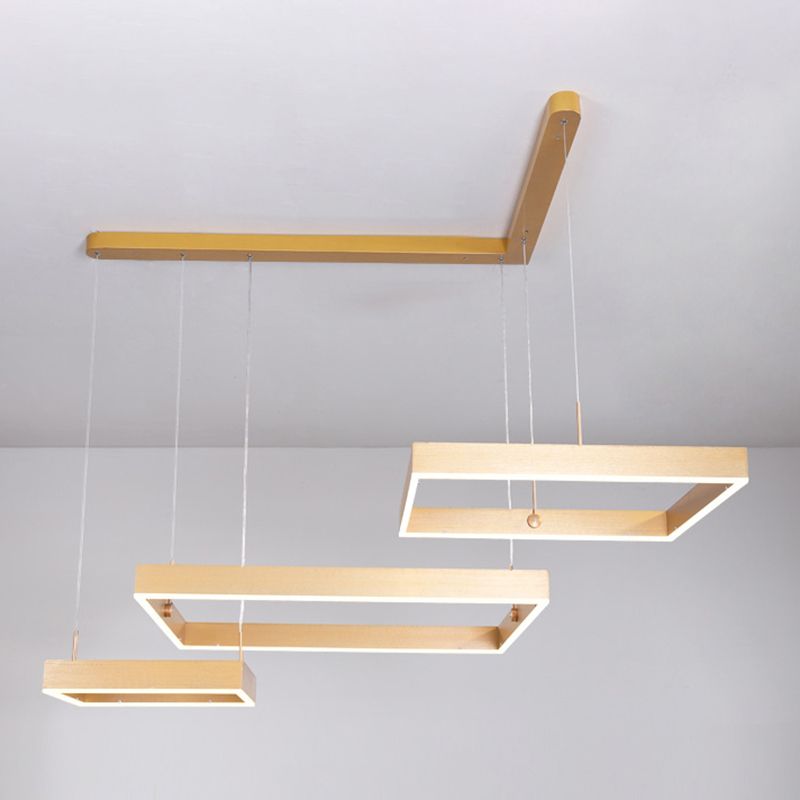 Luz colgante ajustable de LED geométrico en singularidad moderna Luz de techo interior de aluminio con sombra acrílica