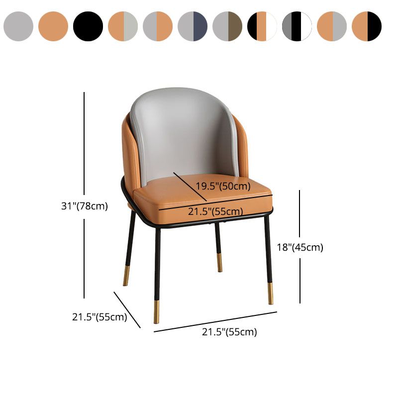 Glam metalen eetkamerstoelen Parsons armloze eetkamerstoelen voor restaurantgebruik