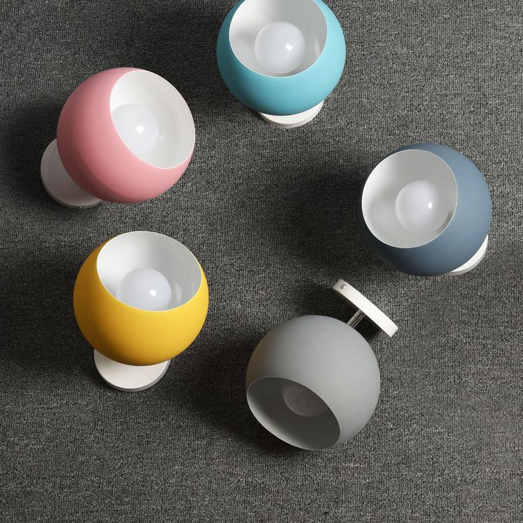 1 Light Semi Flush Mount Light Macaron Metal Ceiling Mount Chandelier for Bedroom