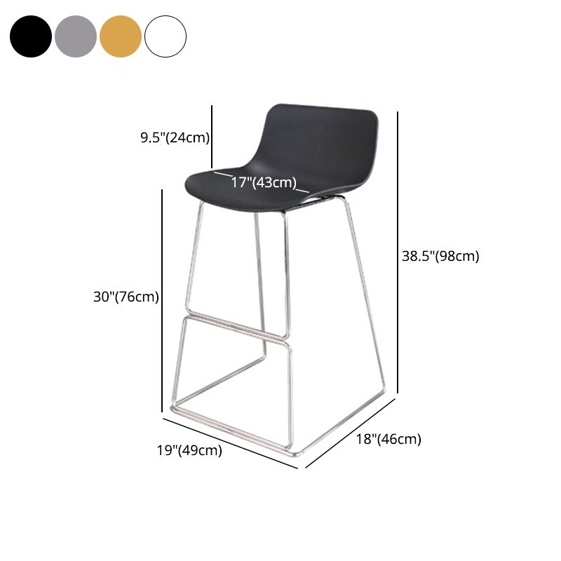 Modern Style Bar-stool Plastic Counter Bar Stool with Metal Legs for Restaurant