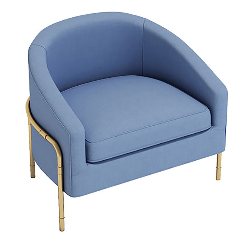 23.62" Wide Linen Barrel Chair Arms Included Barrel Accent Chair with Basic Four Leg