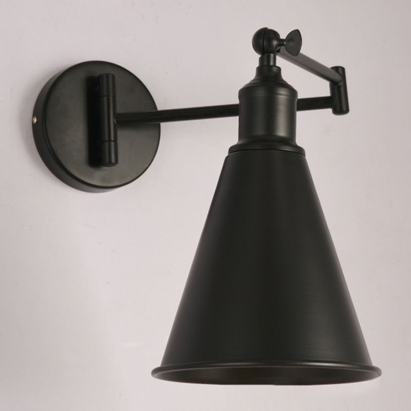 1-Light Wall Sconce Industrial Style Metal Wall Lighting for Bedroom