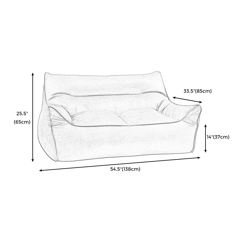 Contemporary Faux Leather Pillow Top Arm Sofa Sewn Pillow Back Sofa for Living Room