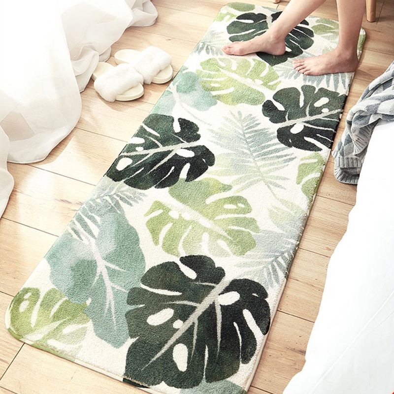 Calming Bedroom Rug Multi Color Floral Printed Area Rug Cotton Blend Stain-Resistant Pet Friendly Carpet