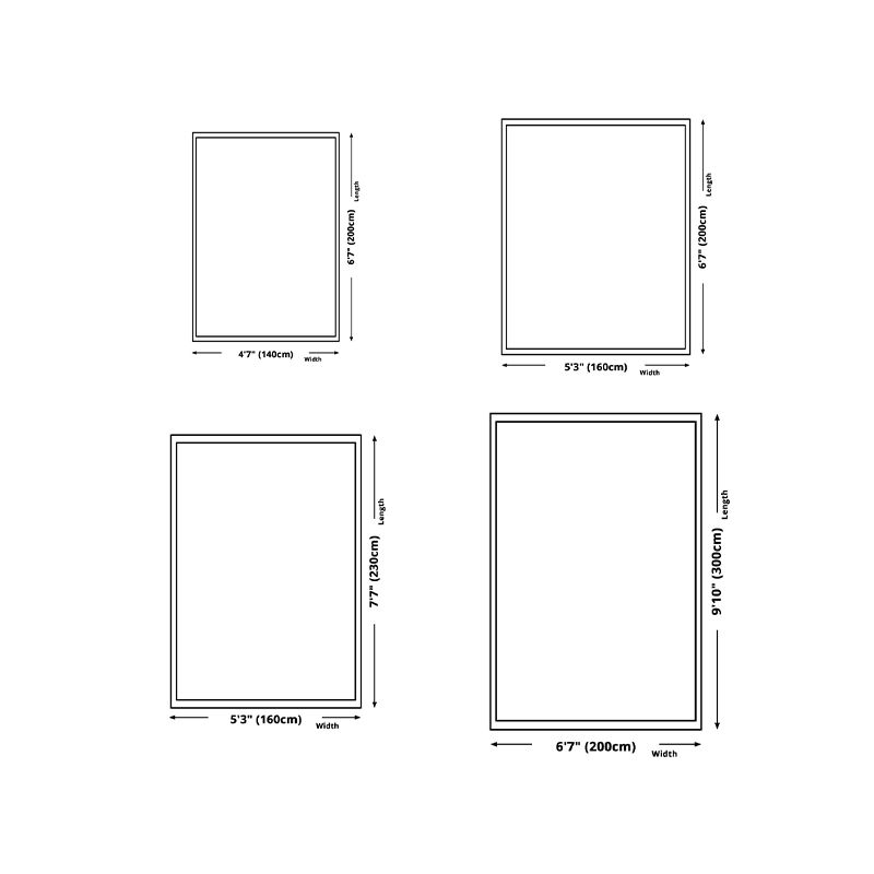 Nordic Style Rug Polyester Color Block Carpet Non-Slip Backing Rug for Bedroom