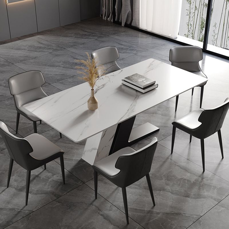 Modern Style Sintered Stone Dining Table Set Rectangle 1/2/5/7 Pieces Dining Set