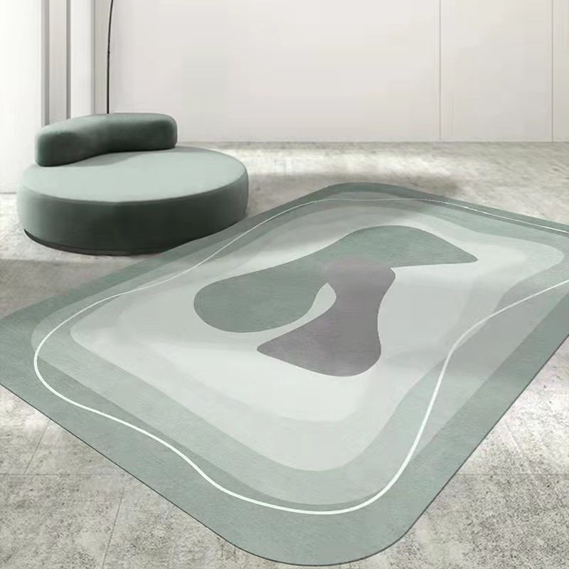 Light Green Gradient Ramp Rug Polyester Casual Rug Washable Rug for Home Decor