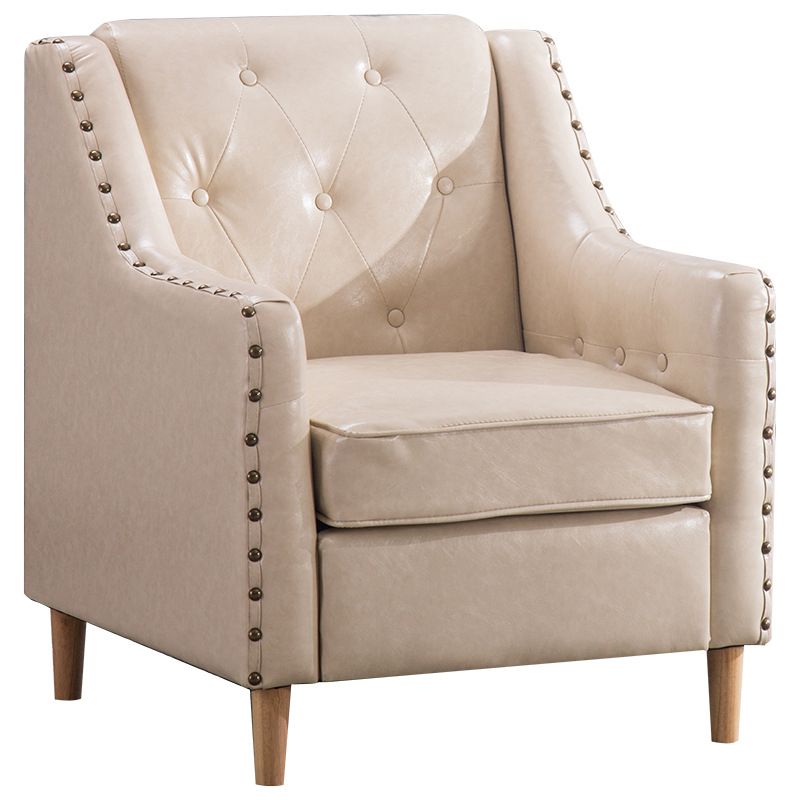 Arm Chair 27.55" L x 27.55" W x 33.46" H Sloped Arms Accent Armchair with Nailhead Trim