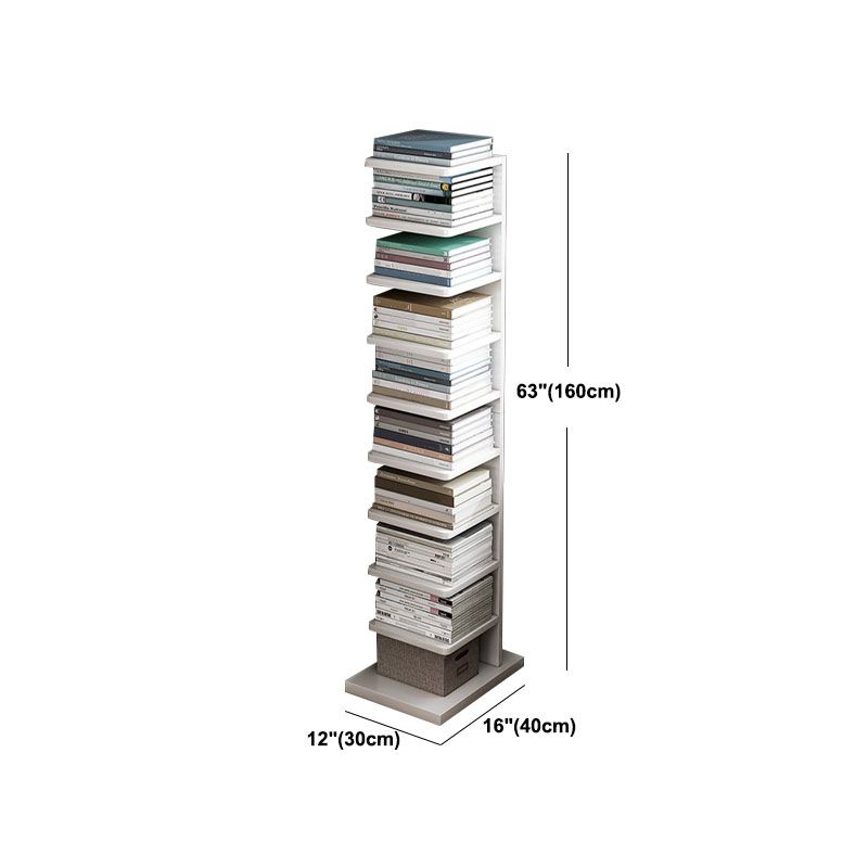 Modem & Contemporary Geometric Bookcase Wooden Book Shelf 11.8" Wide