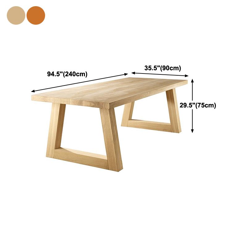 Mesa de comedor de rectángulo industrial de madera maciza mesa de madera de pino con base de trineo