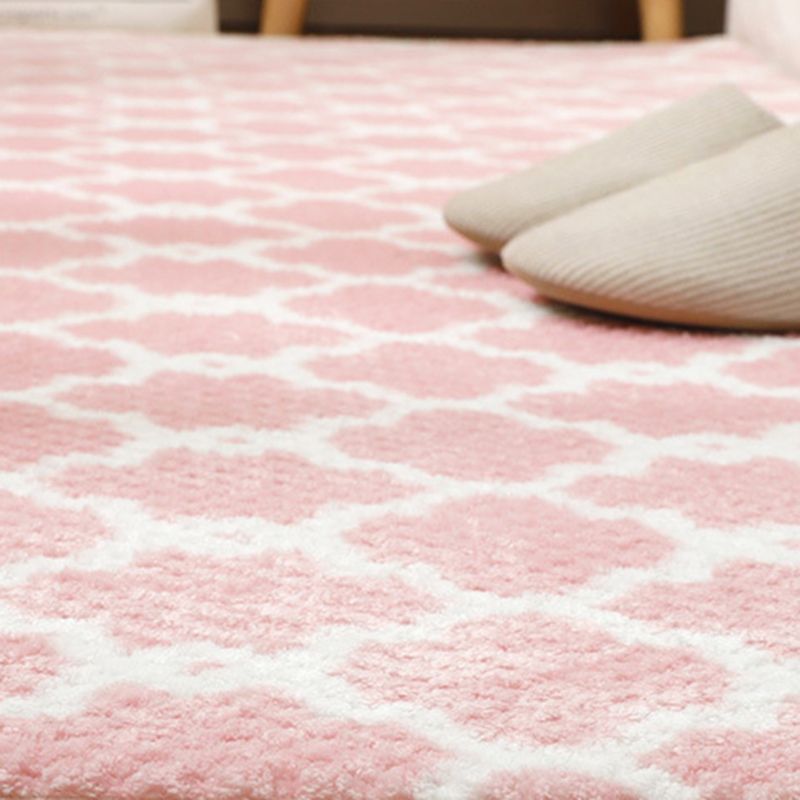 Creative Indoor Rug Argyle Print Polyester Carpet Stain Resistant Area Rug for Home Decoration
