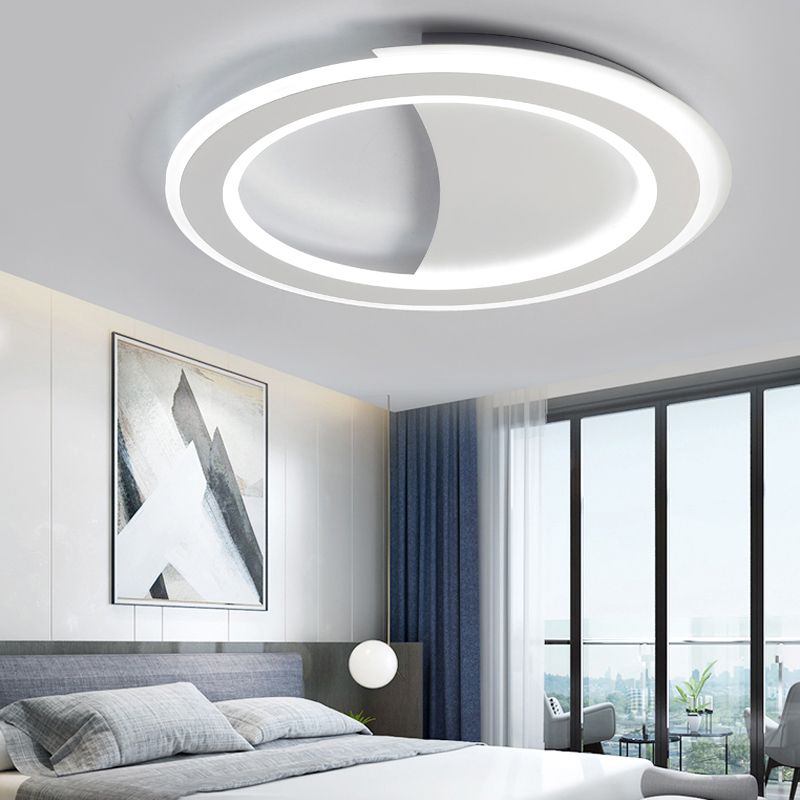 Metall-Halo-Ring-LED-Unterputzleuchte, moderne Deckenleuchte in Schwarz/Weiß mit warmem/weißem Licht/dritter Gang