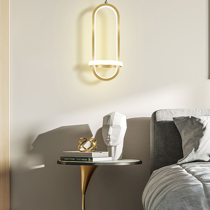 Metal Geometric Ceiling Suspension Lamp Simplicity Style LED Hanging Pendant Light