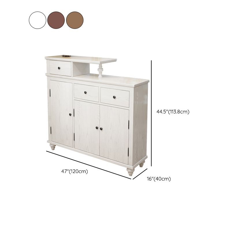 Distressed Wood Cabinet Wood 3 - Doors and 3 - Drawer Accent Cabinet