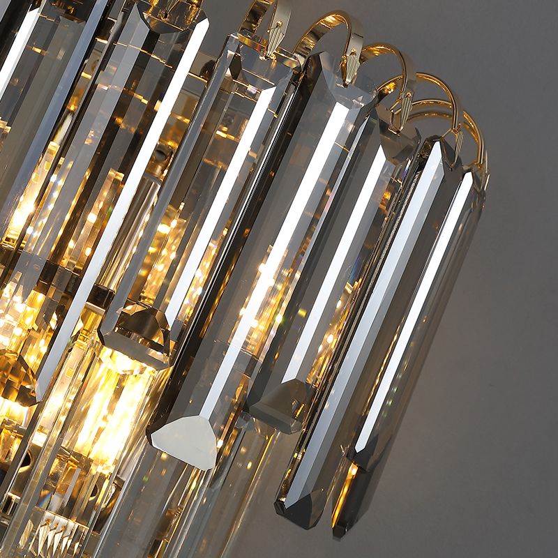 Modern Style Three-Tiered Wall Light Crystal 3 Light Sconces for Bedroom