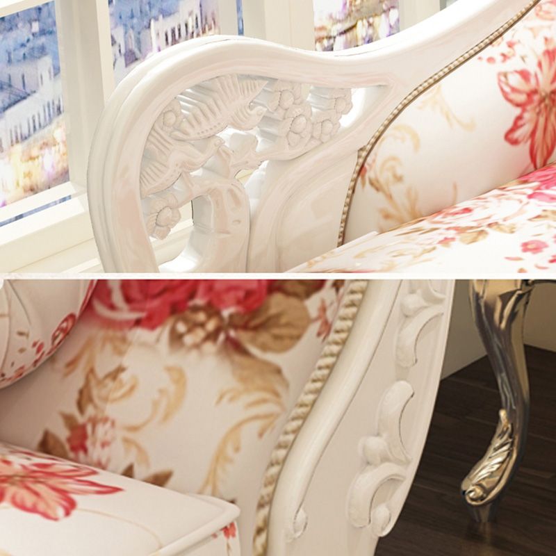 French Country Chaise Lounge Couch Flower Chaise with One Armed