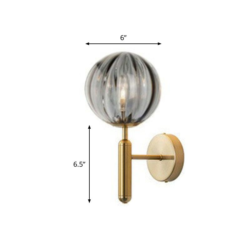 Glass Ball Mini Wall Light Kit Postmodern Single-Bulb Sconce Lighting Fixture for Bedroom