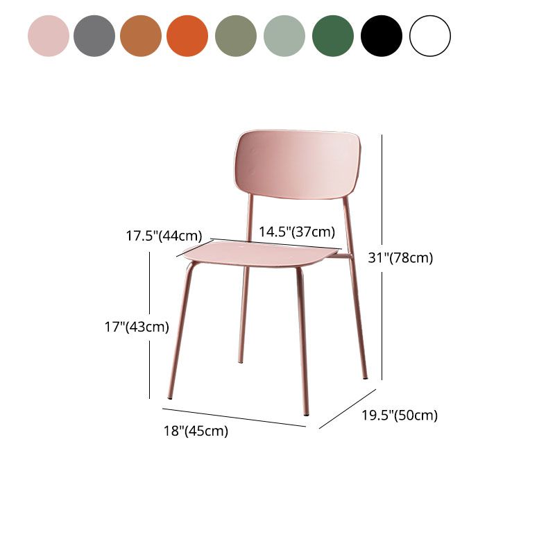 Silla de cocina contemporánea que cena sillas laterales sin brazos con patas de metal