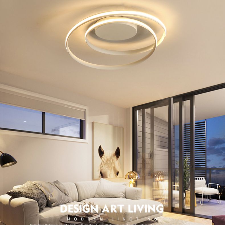 Metalen ringen semi-inbouwlamp moderne slaapkamer en woonkamer semi-inbouwlamp