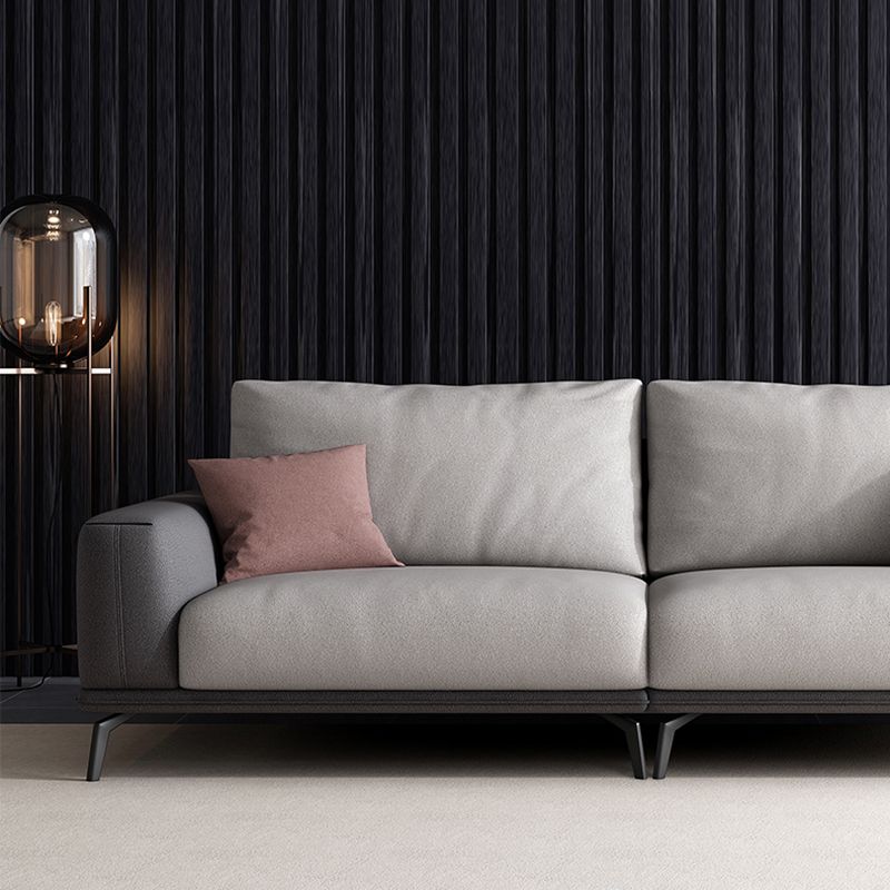 Stain-Resistant Faux Leather Square Arm Sofa/Sectional for Living Room