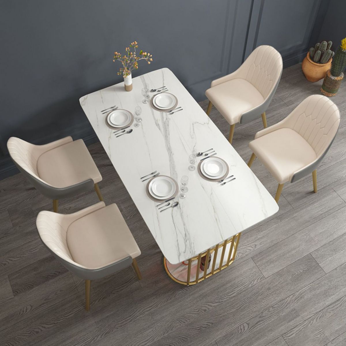 Traditional Luxury Dining Table Rectangle Dining Table for Dining Room