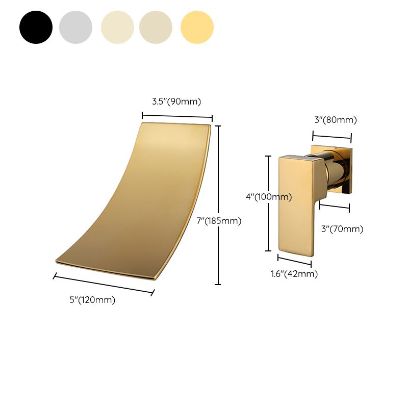 Wall Mounted Faucet Glam Style Bathroom Faucet with One Lever Handle