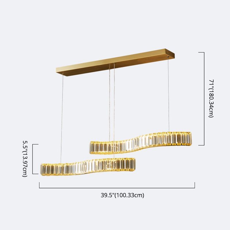 Linear Large Kitchen Pendant Lights Crystal Modern Simplicity Island Light for Living Room
