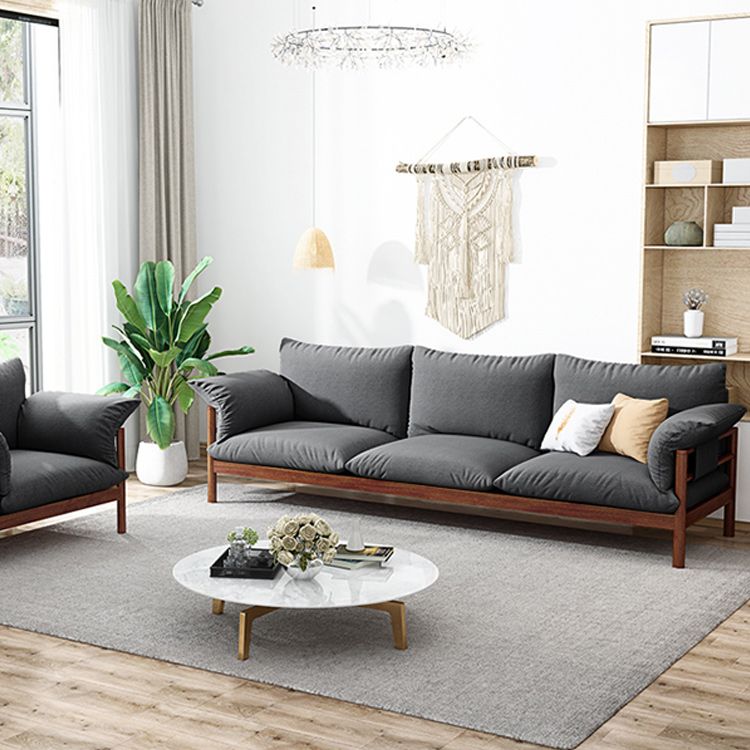 3-Seater 32.67" H Solid Wood Frame Pillow Top Arm Sofa for Living Room