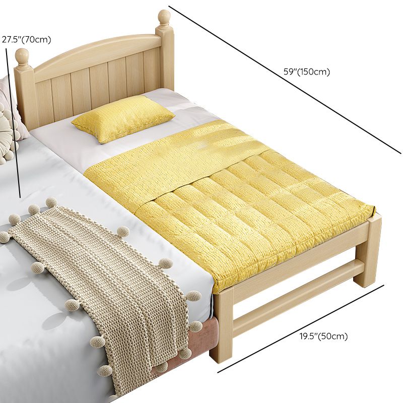 Solid Wood Kids Bed Gender Neutral Toddler Bed with Guardrail