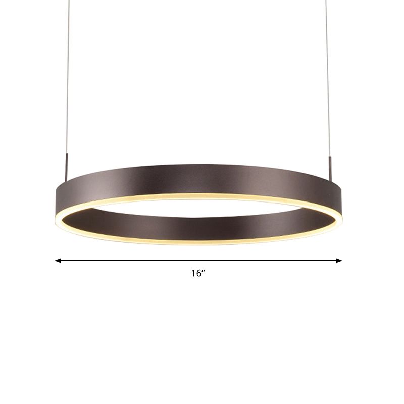 Modern 1/2/3-Light Suspension Pendant with Acrylic Shade Coffee Ring Chandelier Light in Warm/White Light